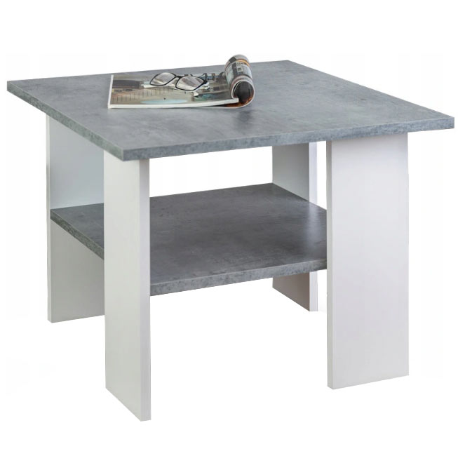 

Stolik kawowy biały/beton ława loft 60x60