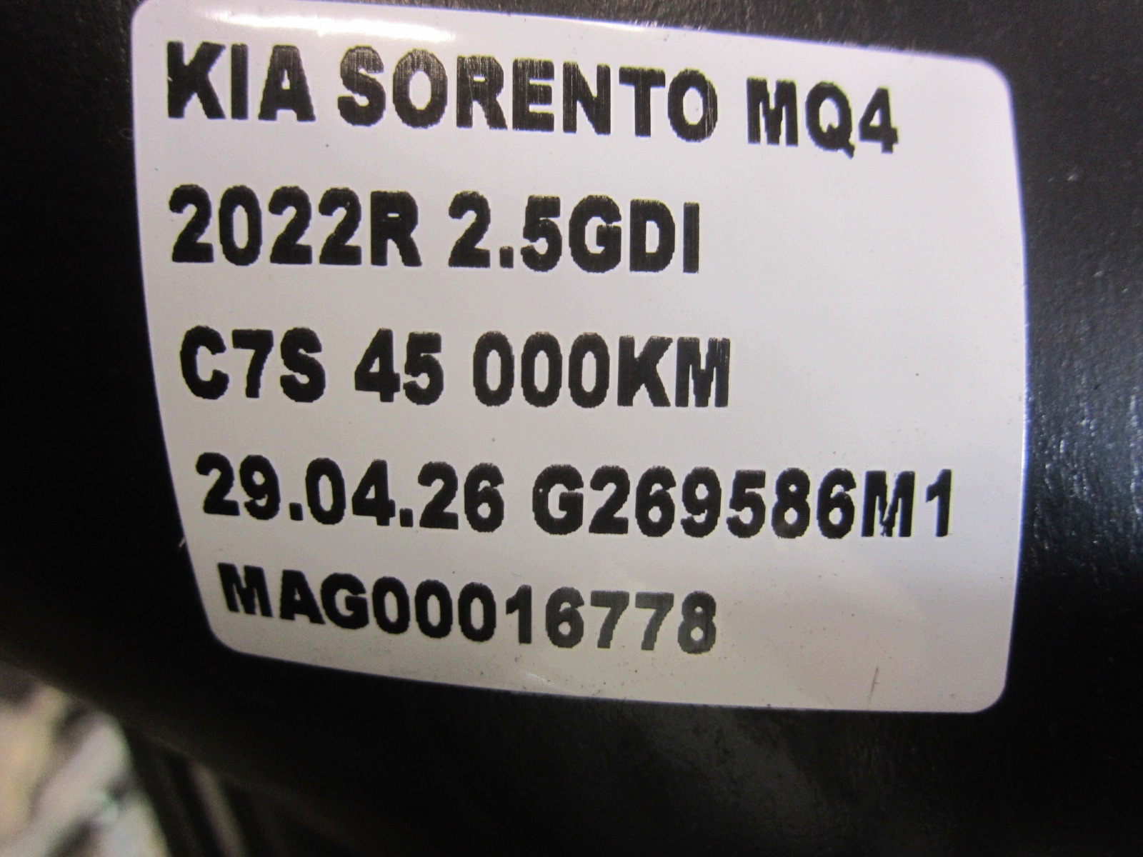 KIA SORENTO IV MQ4 rubber mats MATA mat boot original KIA