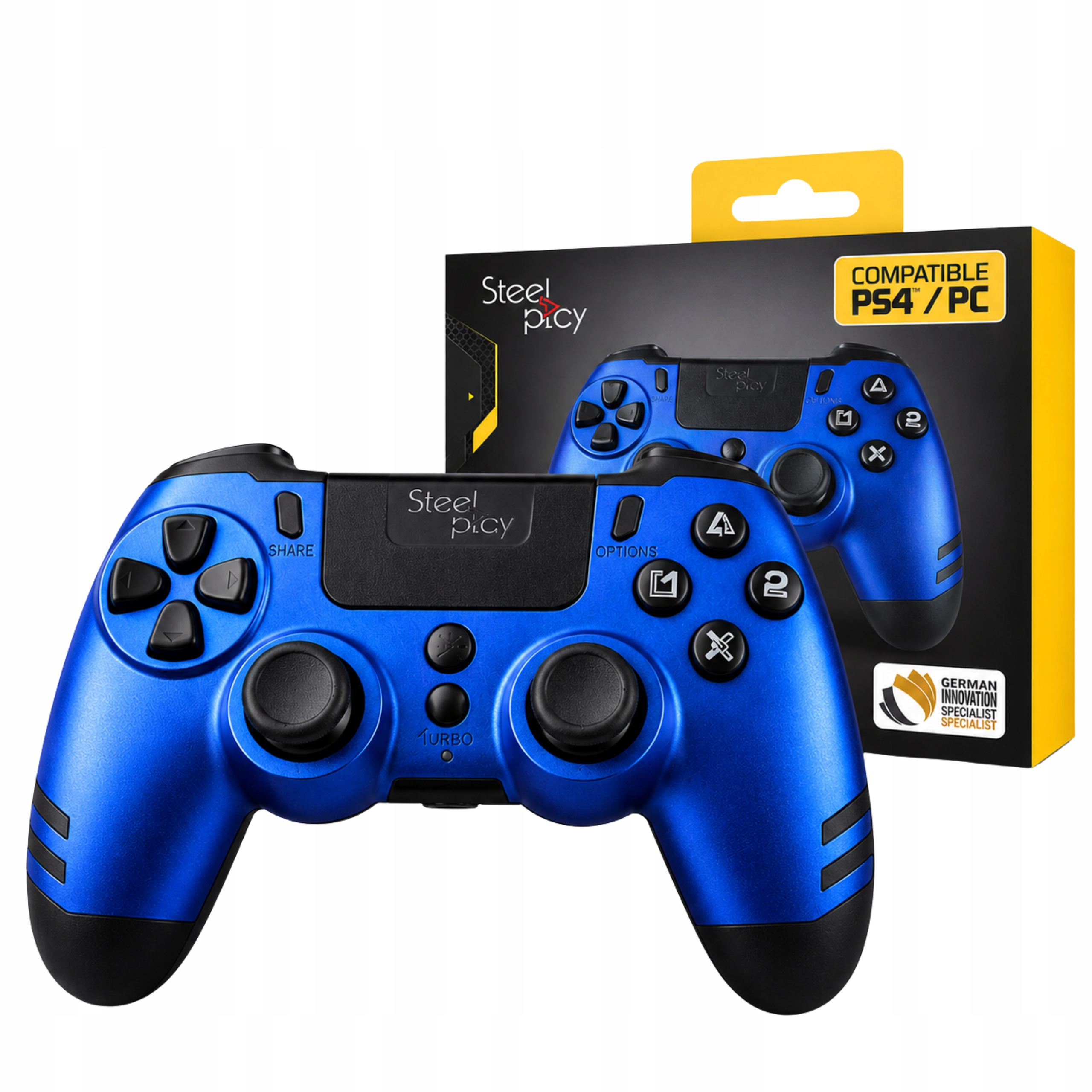 Pad Bezprzewodowy PS4 Pc Steelplay Slim Pack Sapphire Wibracje 2,4GHz