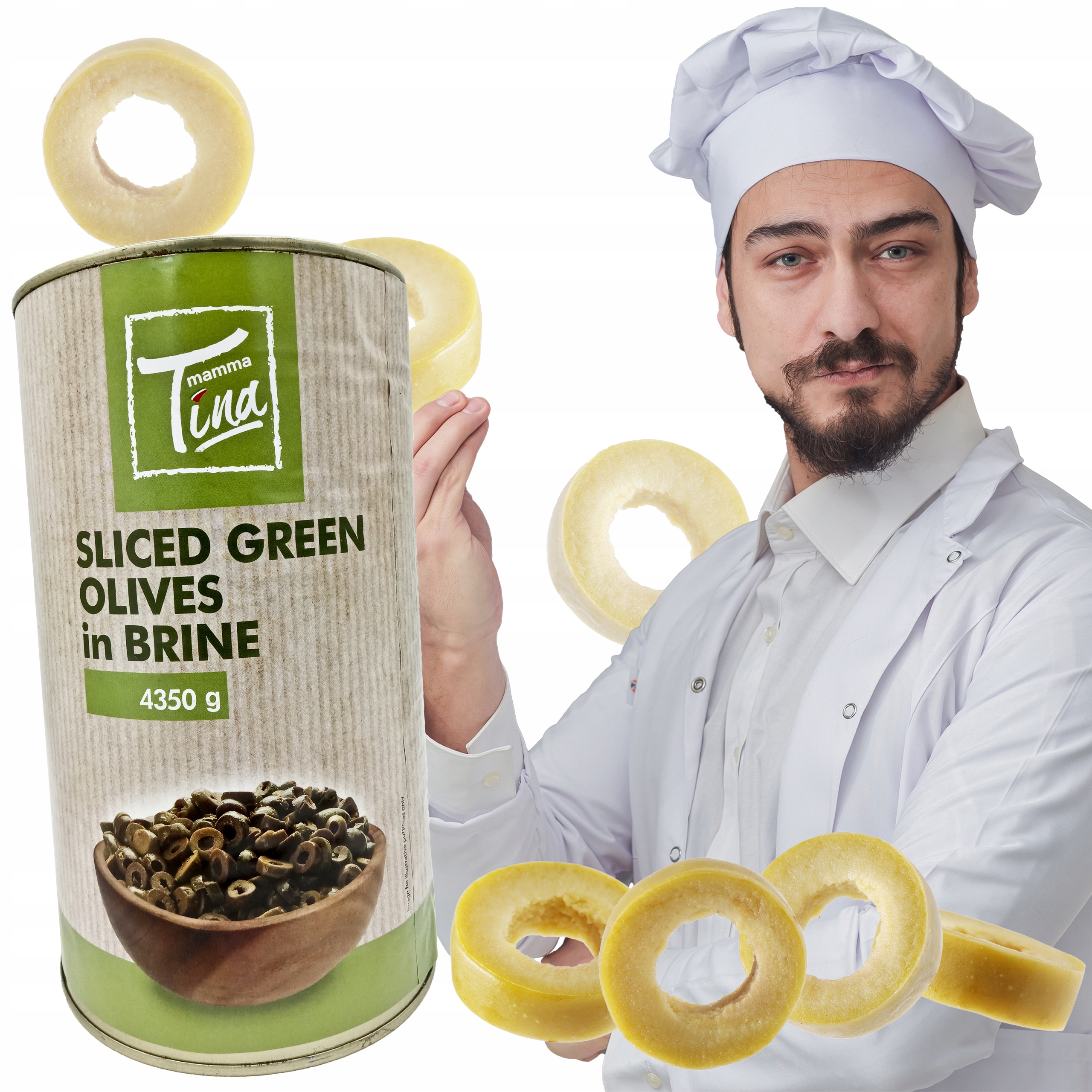 Levně Olivy Zelené Krájené 28/32 Plechovka 4350G