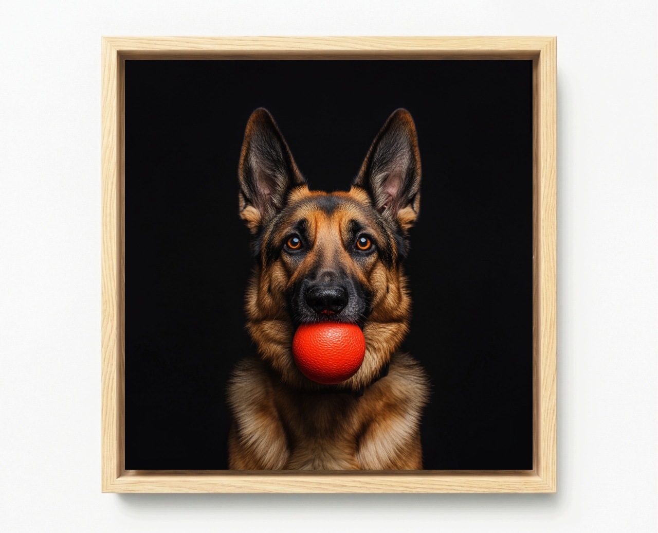 Obraz Rám Americký Box Pes Německý Ovčák Vlčák Zábava Míč 40x40
