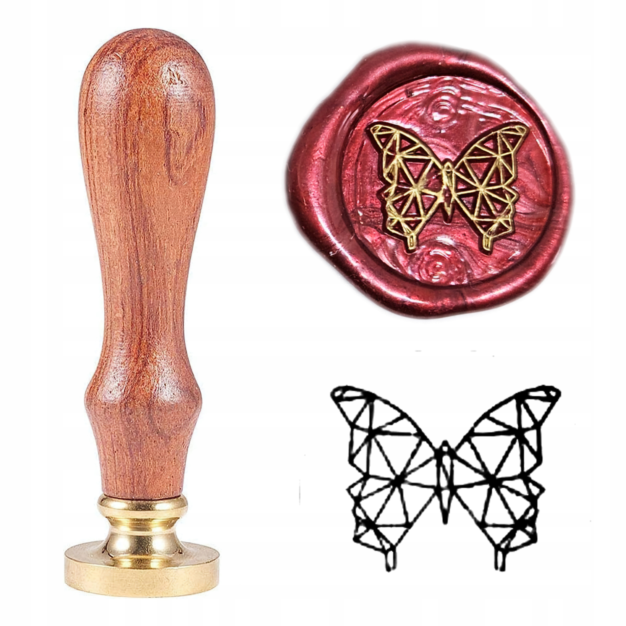 Pieczęć, stempel do wosku, laku wzór MOTYL 2