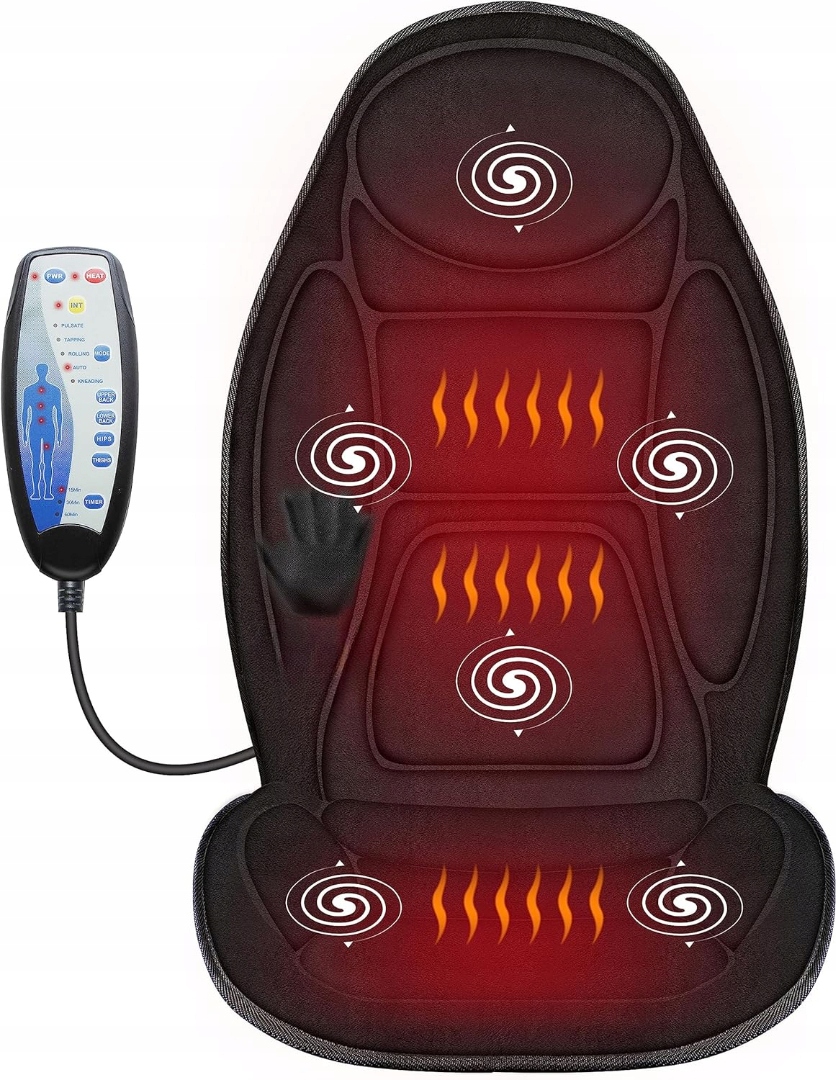 Masażer pleców mata Snailax pokrowiec na siedzenie z grzaniem 10 trybów