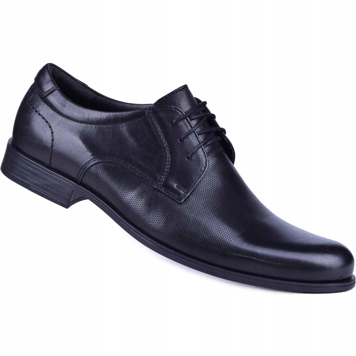 

Buty wizytowe eleganckie skórzane skóra czarne 39