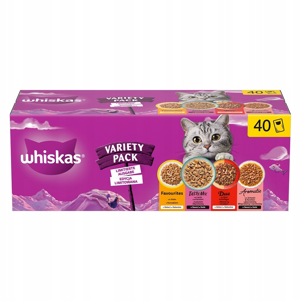 Whiskas Variety Pack Sos I Galaretka 40x85g Megapack