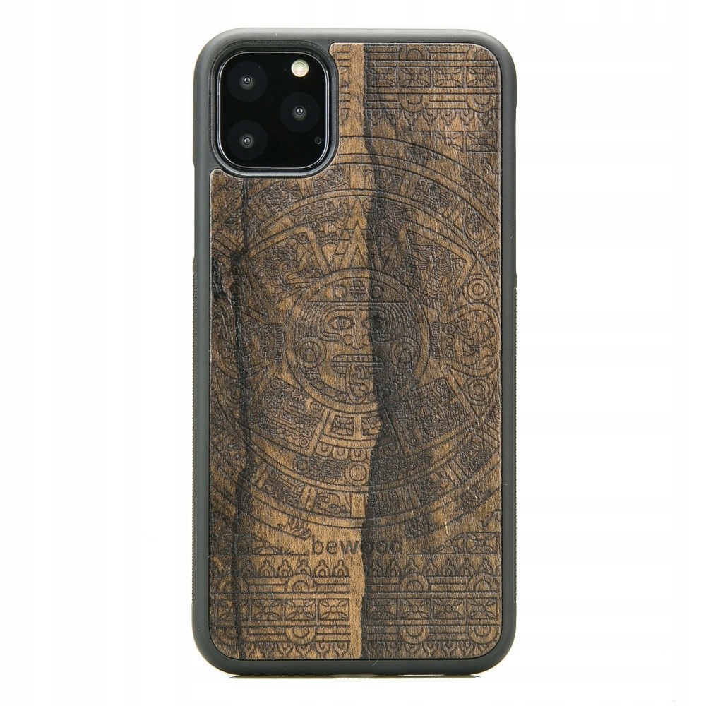 Drewniane Etui na iPhone 11 Pro Max Kalendarz Aztecki Ziricote