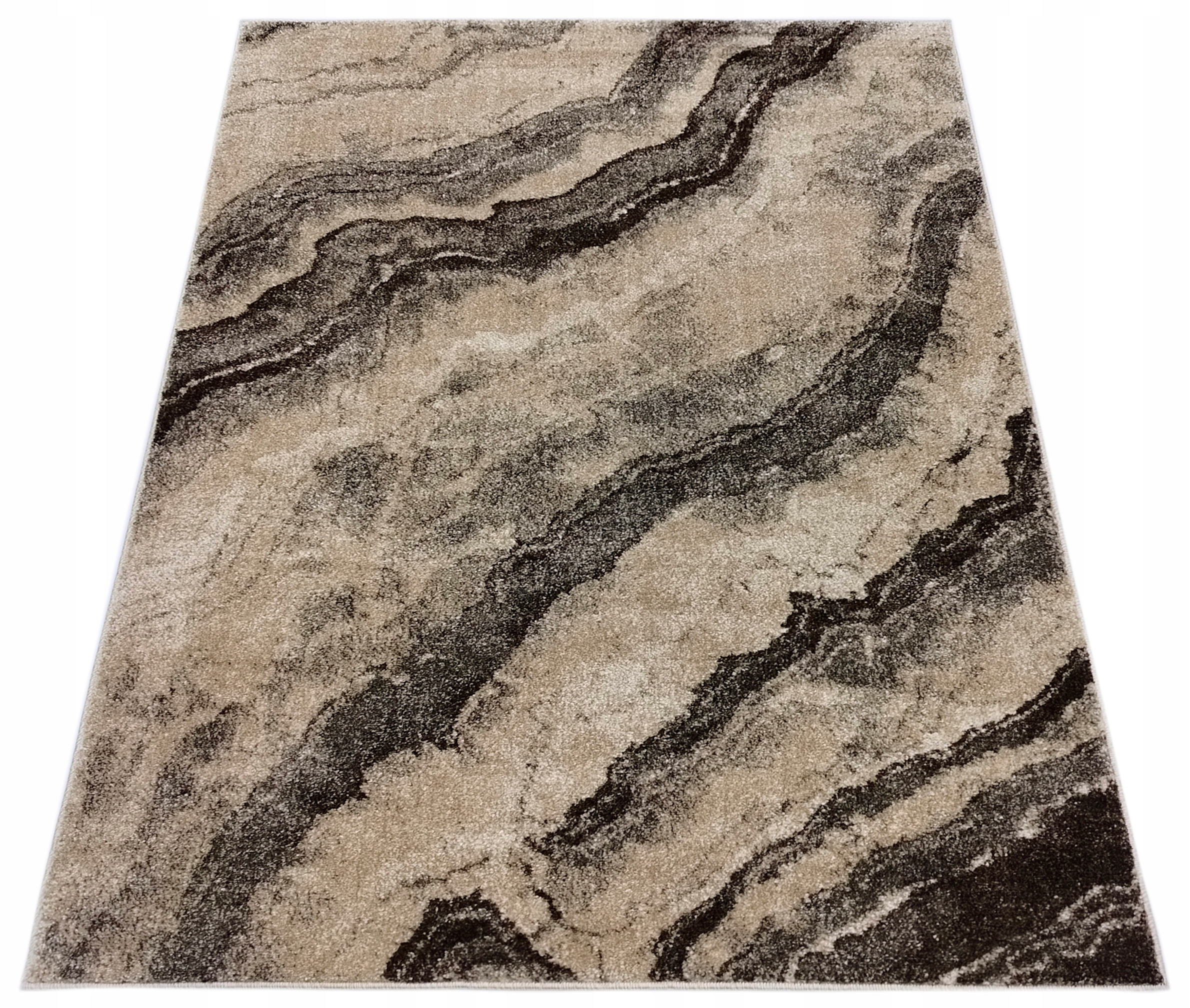 Koberec 140x190 Béžový, Hnědý, Moderní Do Obývacího Pokoje, Masivní Mramor