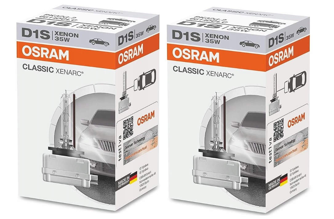 2x Osram Xenarc Xenon Brenner D1S Classic 85V 35W PK32d-2 66140CLC