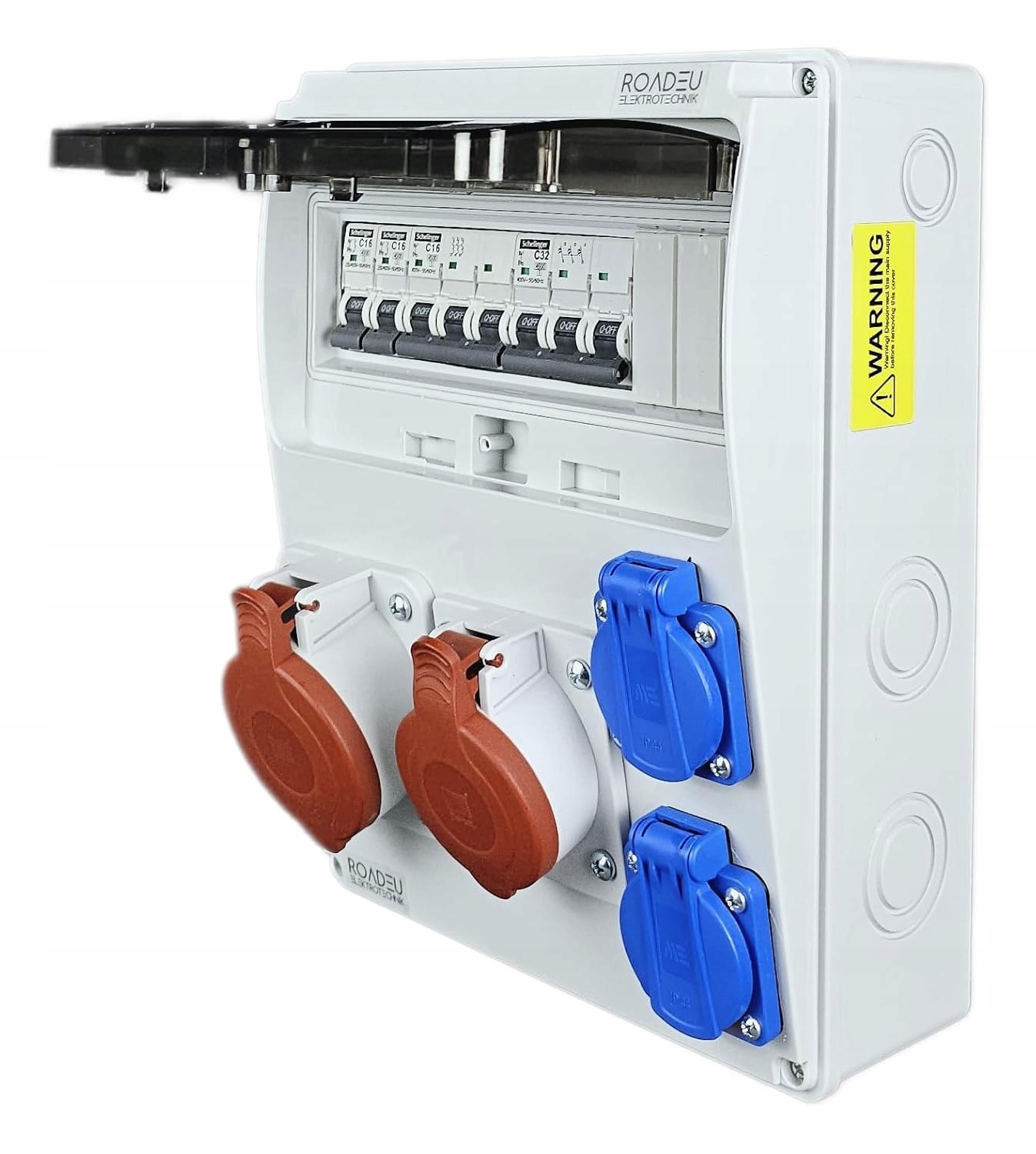 Elektrický rozvaděč Zásuvka 16A 32A 5P 2x 230V Zabezpečení
