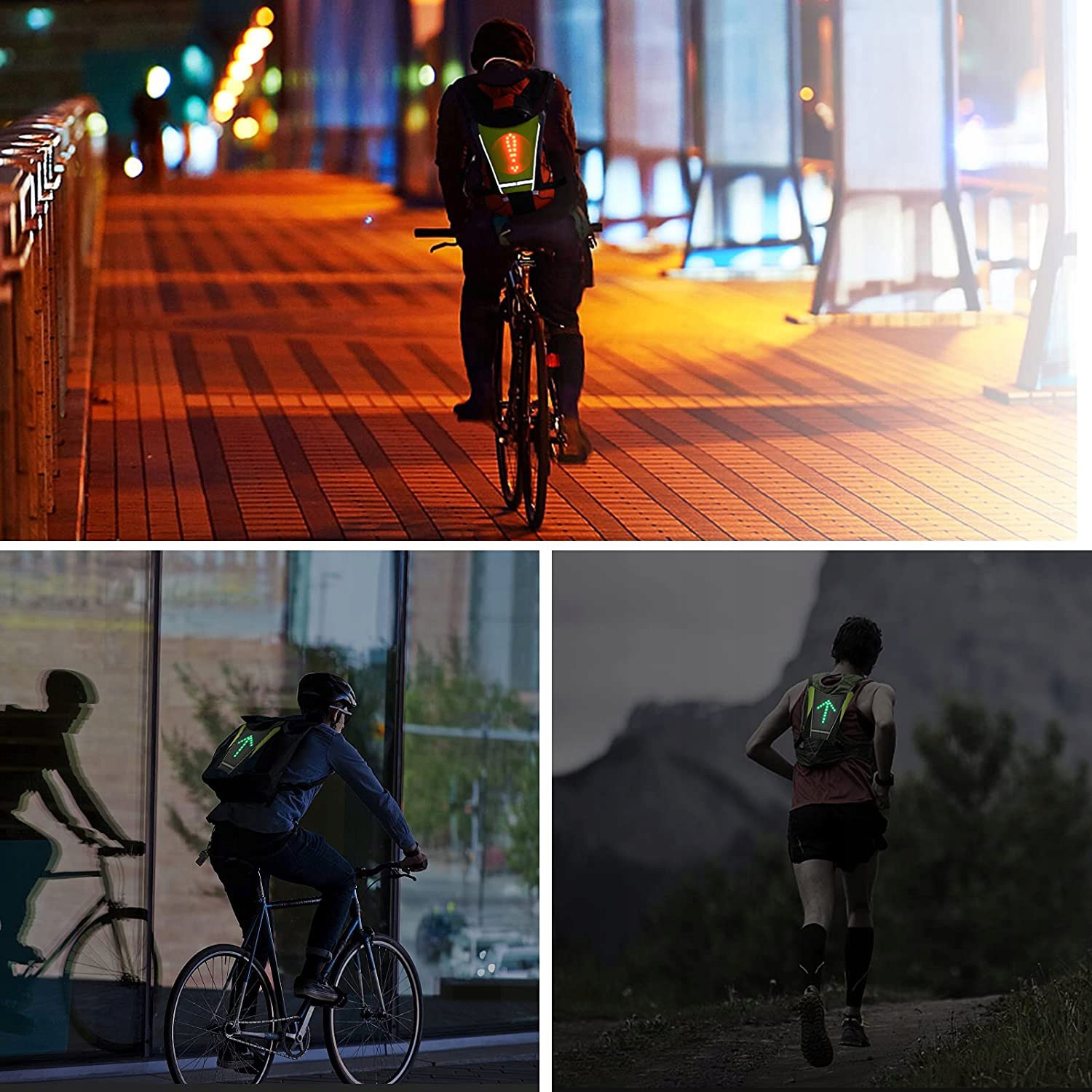 Kamizelka odblaskowa LED na rower do biegania USB Marka inna