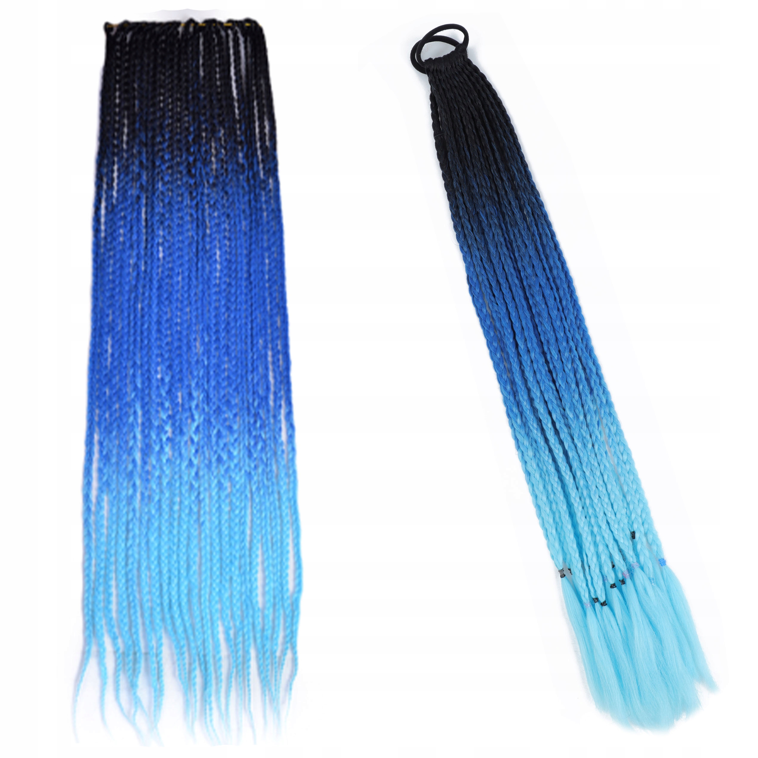 WŁOSY DOCZEPIANE OMBRE WARKOCZYKI NA GUMCE GRUBE