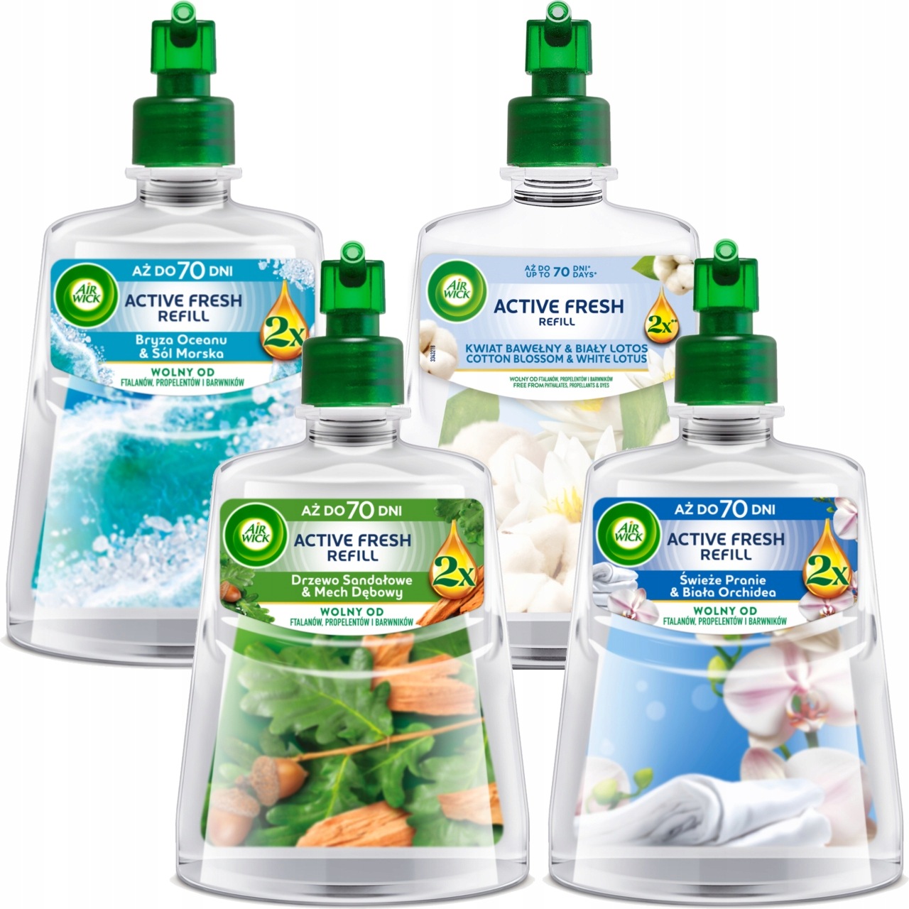 Air Wick Active Fresh MIX Sada Náplní Do Osvěžovače Vzduchu 4 X 228 ML