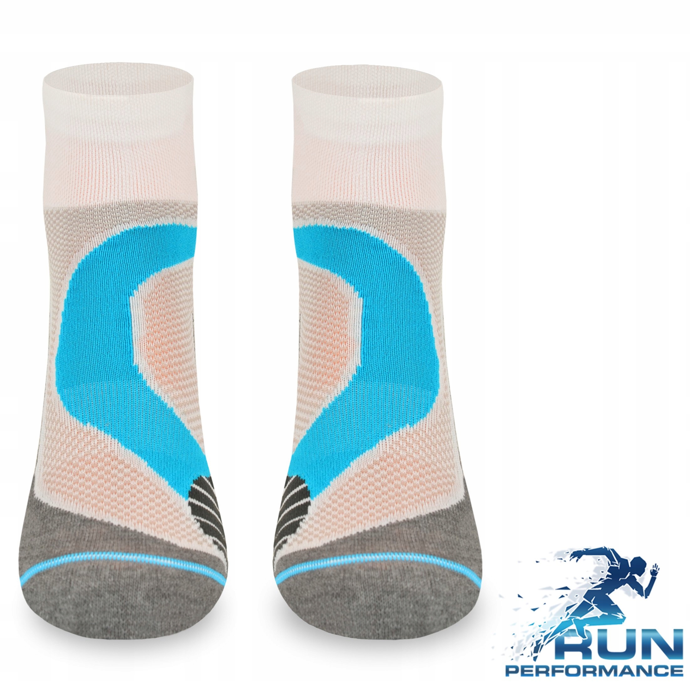 Skarpetki do biegania RUN4 – Coolmax – white-blue Rozmiar 35-38