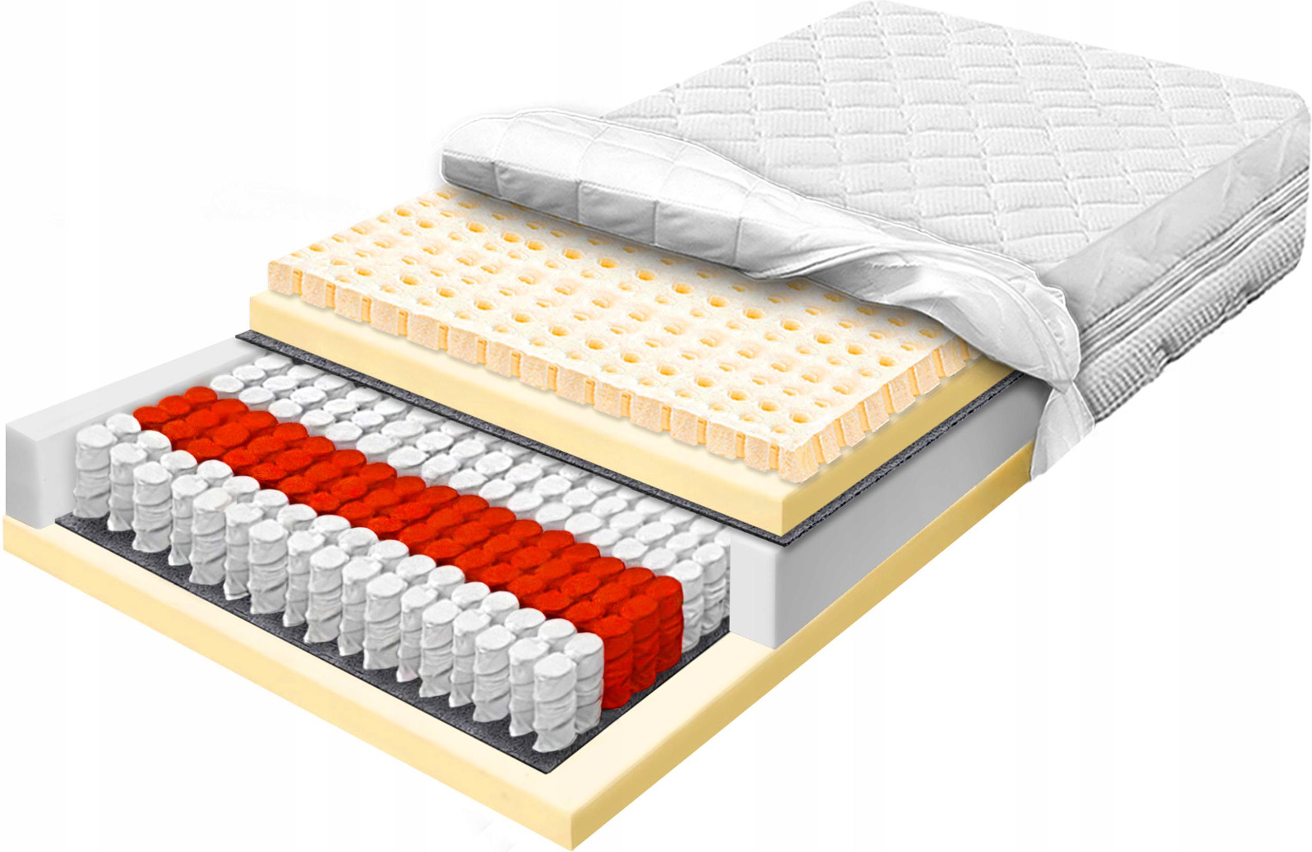 Matrace 90x190 s latexem, až 520 pružin na m2, hygienická, kapsy H2 21 cm