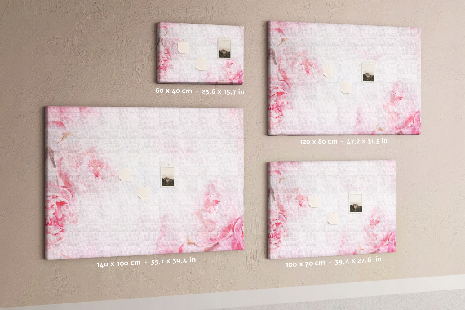 Tablica Canvas na Notatki Kwitnące kwiaty Długość (cm) 60 cm