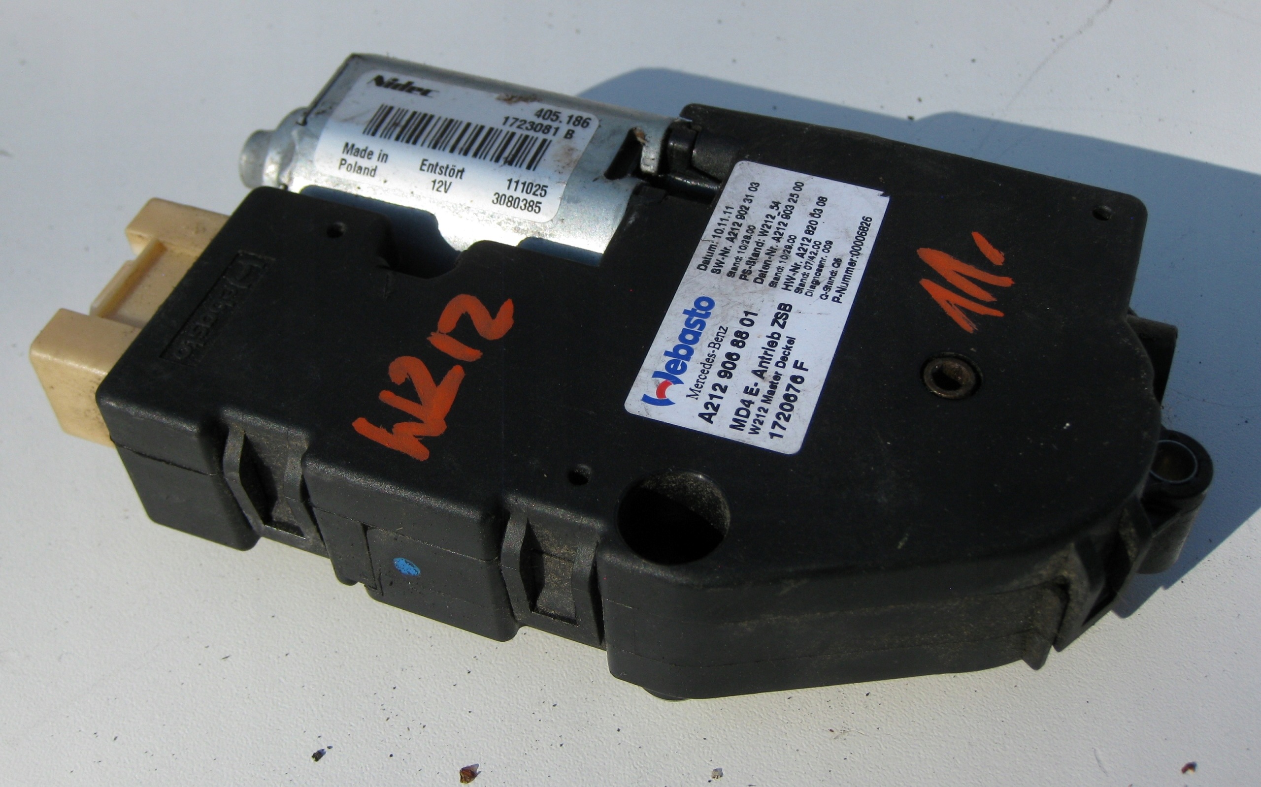 MERCEDES W212 E klasse motor schiebedach A2129068801