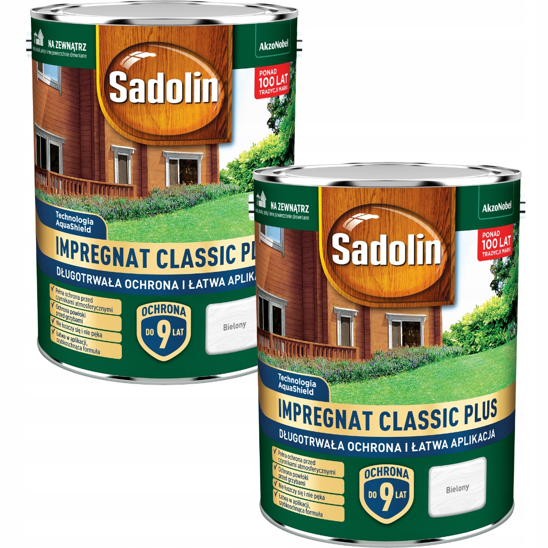 Set Sadolin Classic Plus 2x4,5L Vodní Impregnace Na Dřevo Bělená 9L