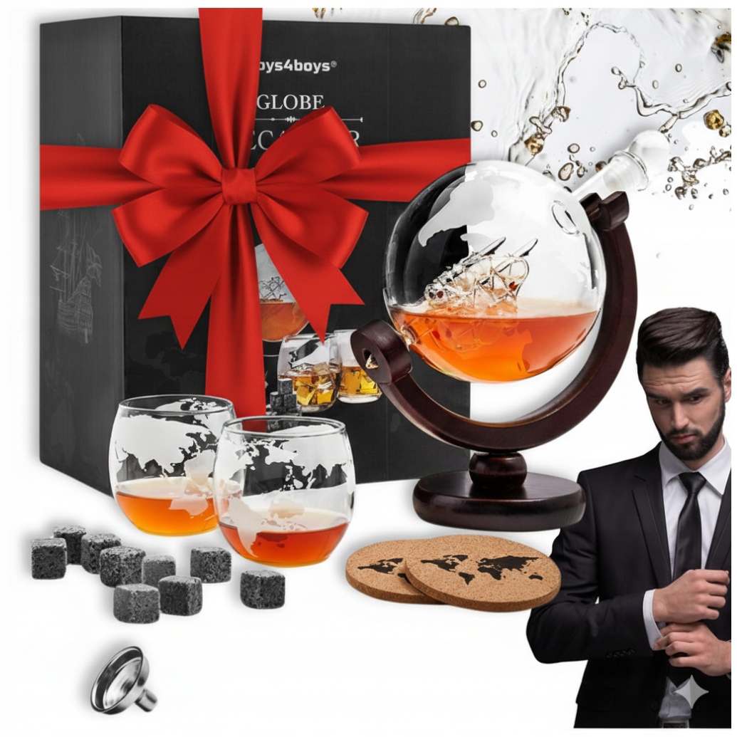 Karafa na whisky Globus Sklenice Kameny dárek pro muže