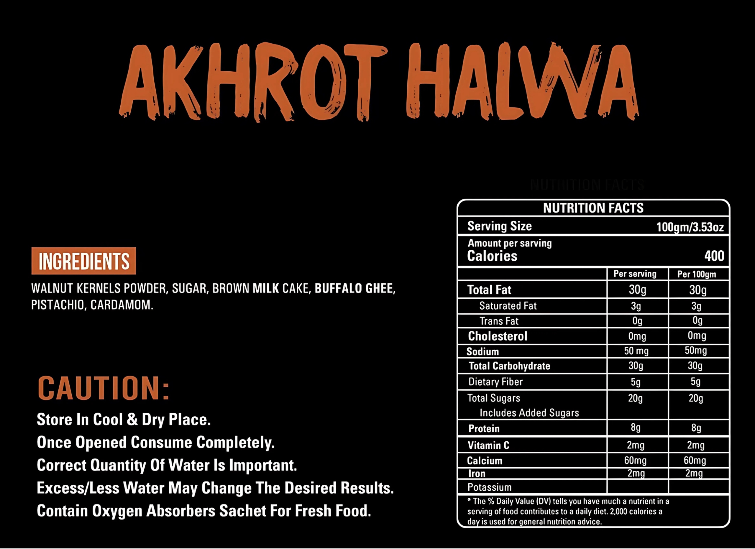 TAJ INDIAN 1947 AKHROT HALWA 100G Weight 110 g