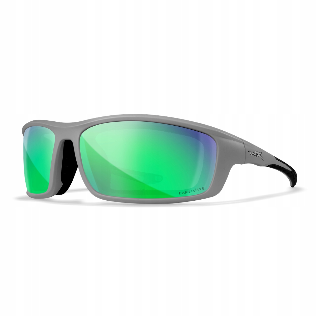 Wiley X okulary Grid CaptivateTM Polarized Green Mirror Matte Cool Grey Fra