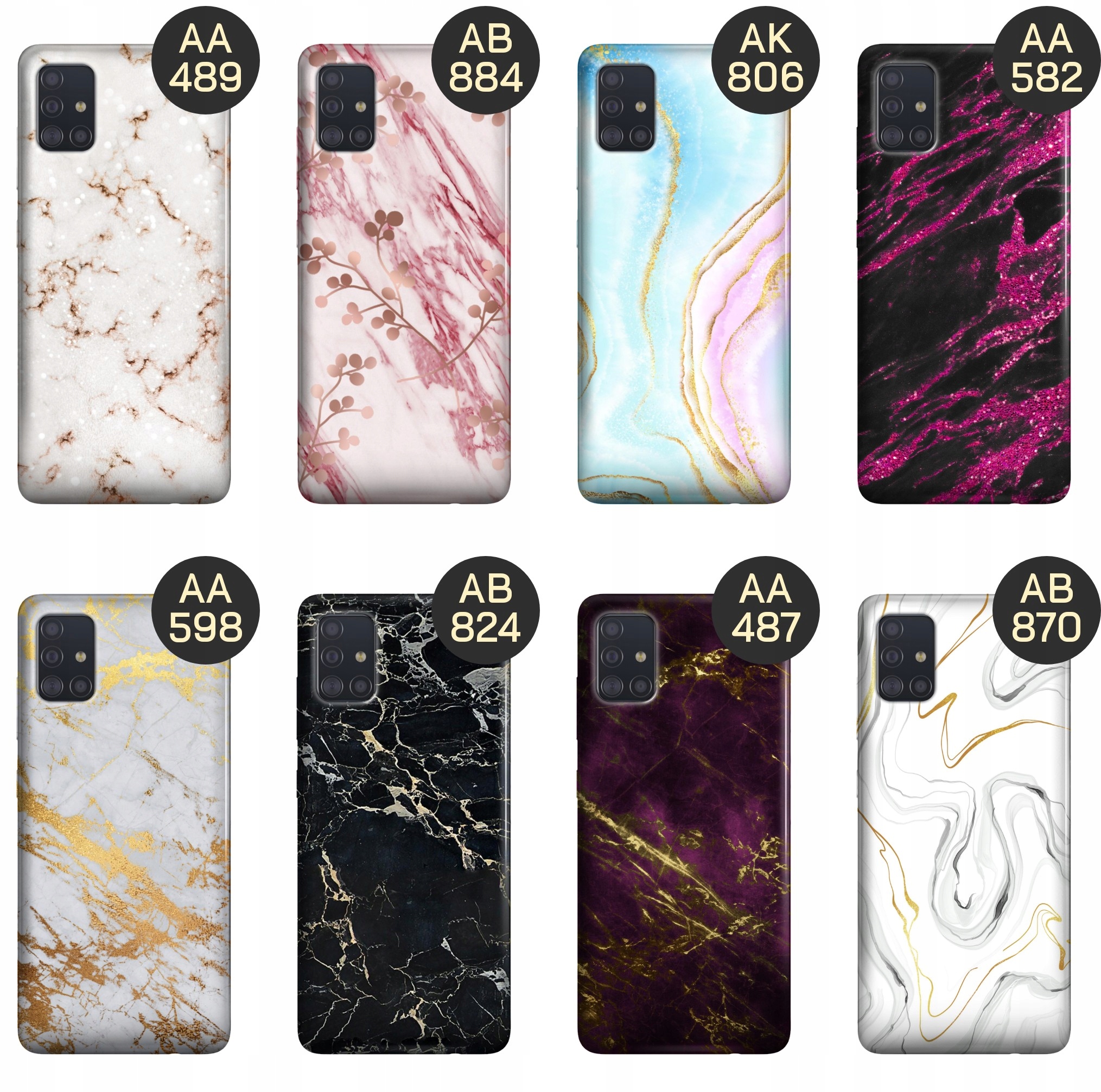 ETUI DO SAMSUNG GALAXY A51 WZORY MARMUR MARBLE KAMIENIE NATURALNE OBUDOWA Marka Hello Case
