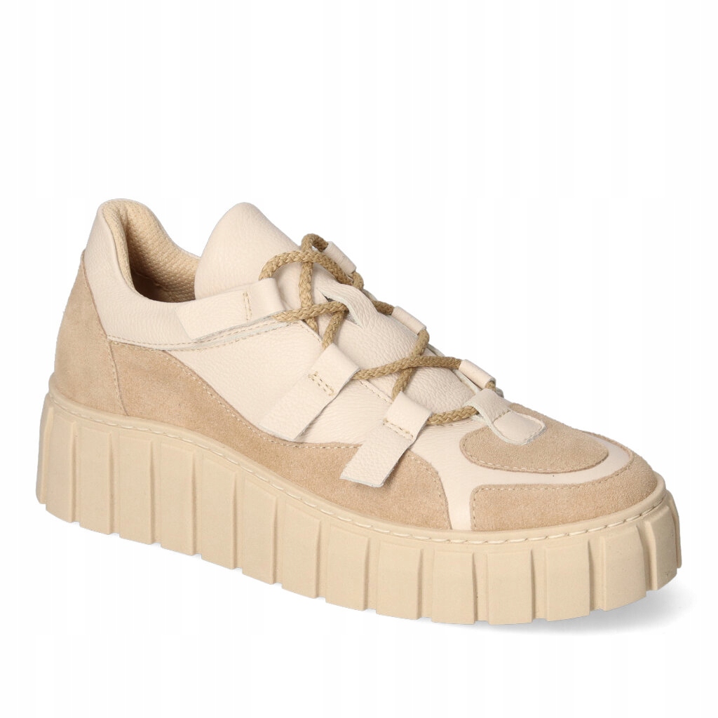 Polobotky Neo Shoes M01 Béžová lico+ semiš 39