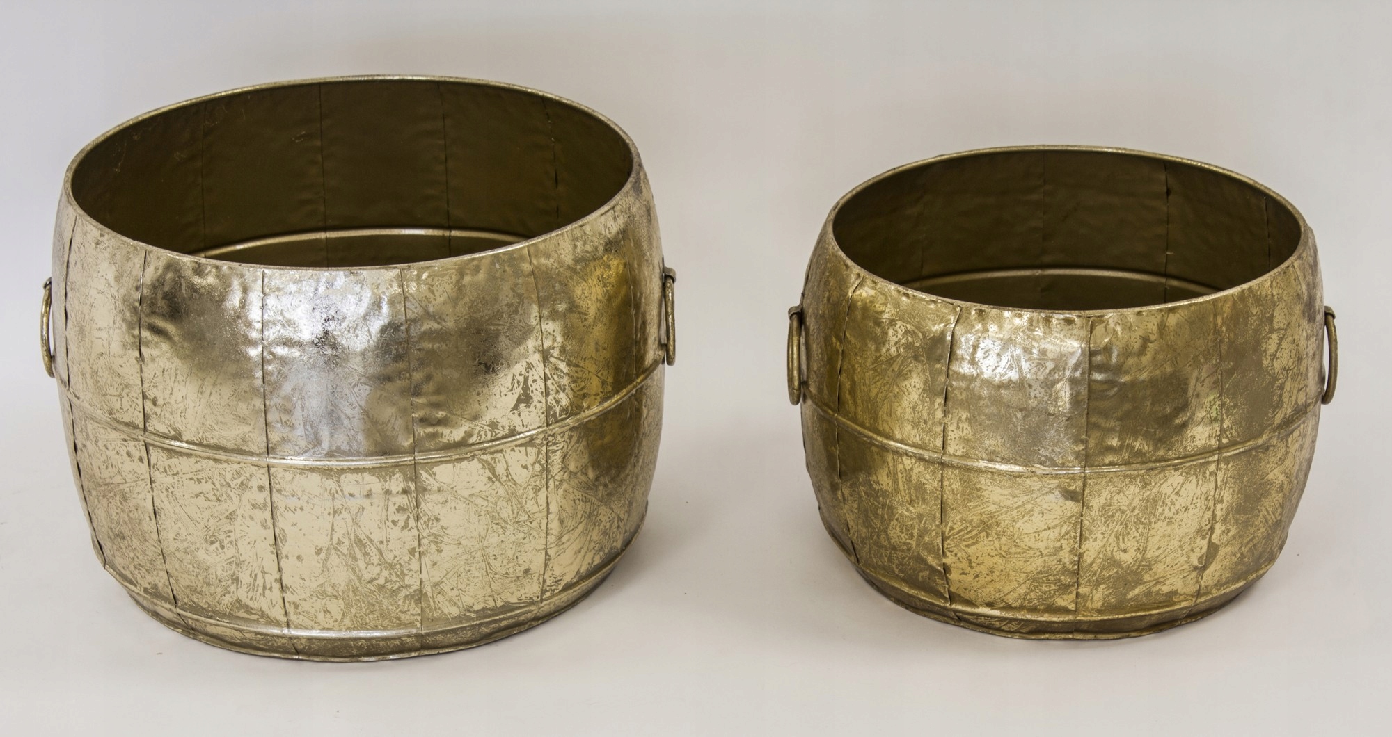 KOMPLET 2 SZT METALOWA OSŁONKA, DONICA, ZŁOTA, Kod producenta 118788