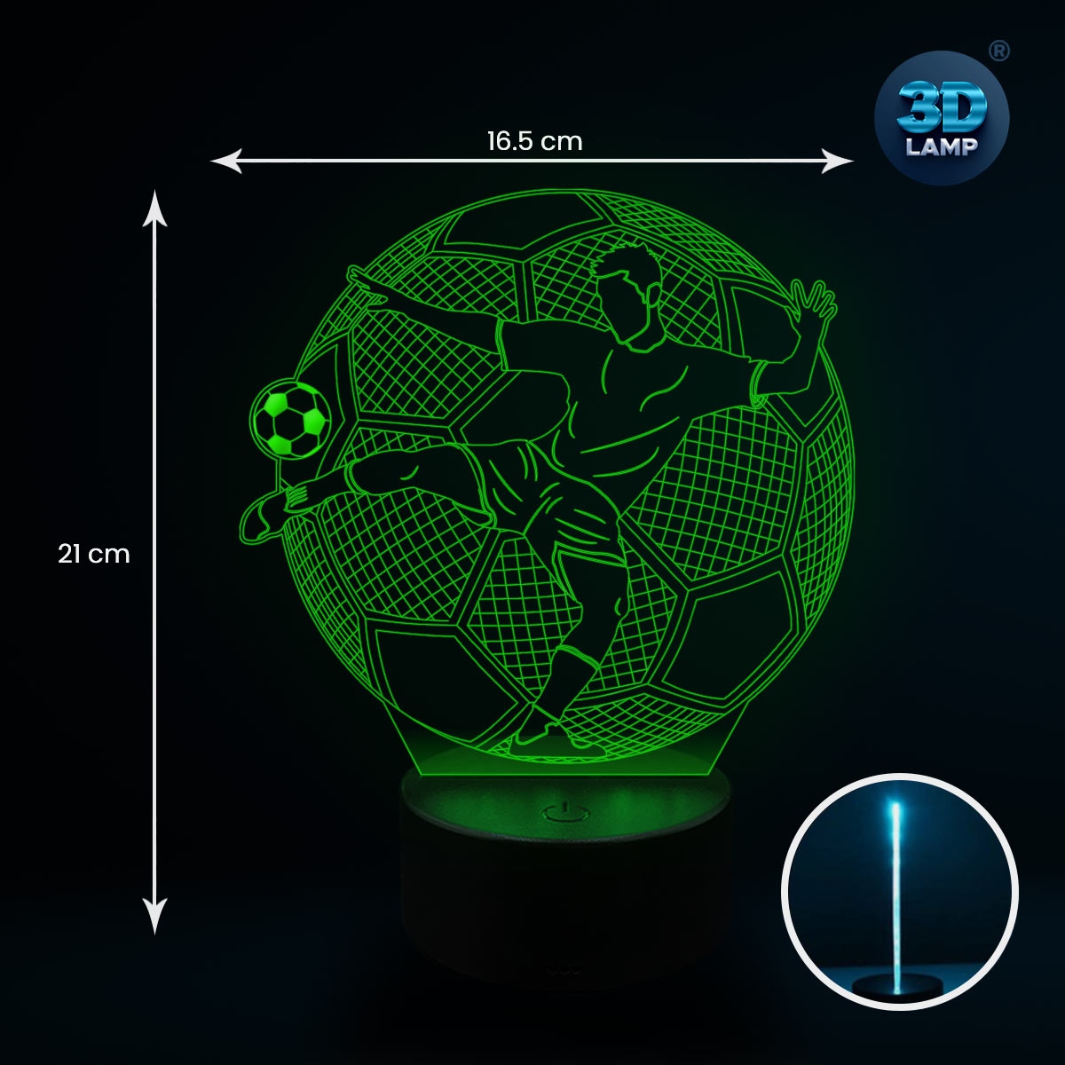 Lampka nocna Piłkarz wolej 3D LAMP LED Zawiera baterie tak