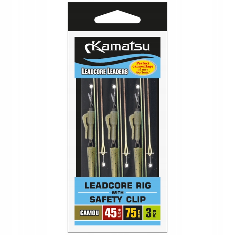 Kamatsu Leadcor Bezpieczny Klips Camou 75cm 35lbs