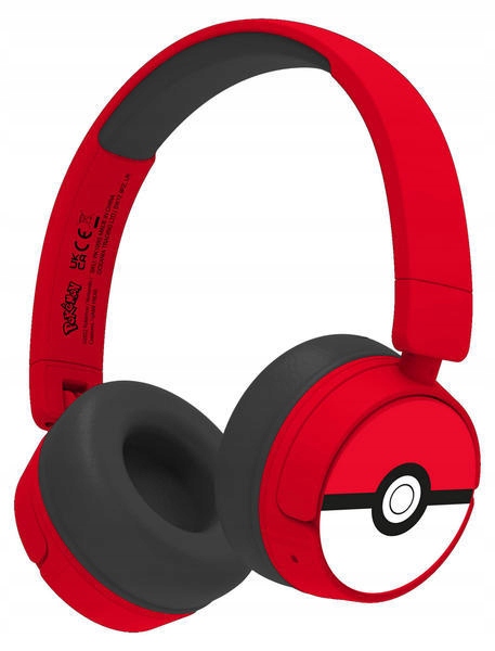 Otl Pokémon náhlavní dětská bezdrátová sluchátka Pokéball červená