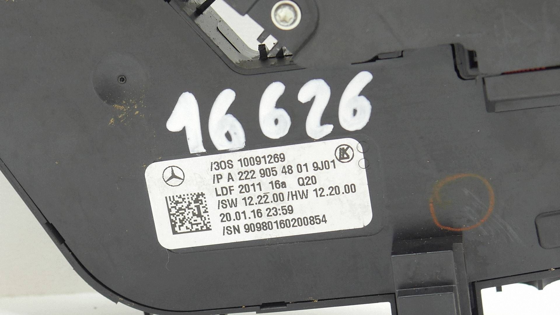 PANEL switch of control seat right MERCEDES S W222 A2229054801