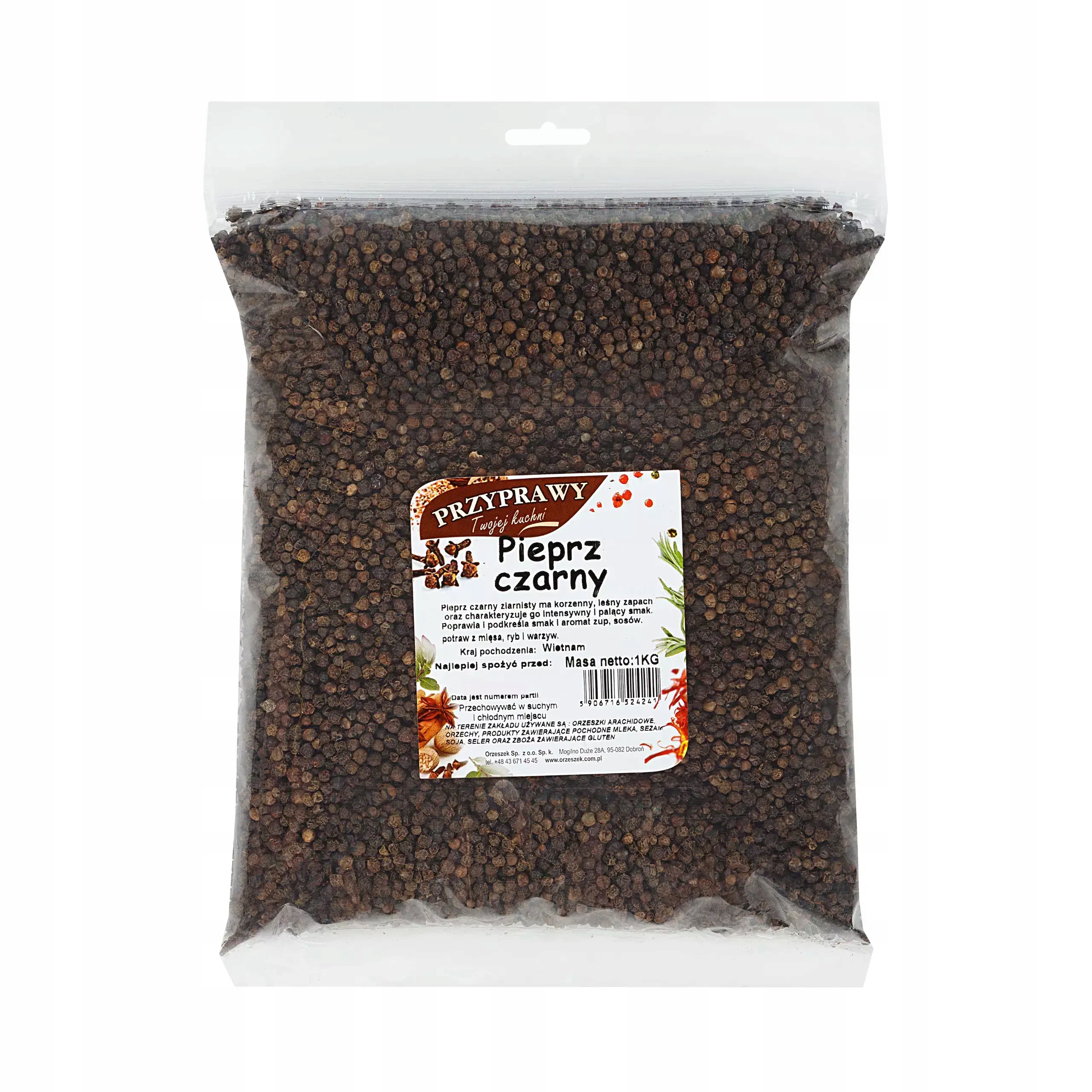 Pepř černý zrnitý Koření vaší kuchyně 1 kg Aromatické Zrno