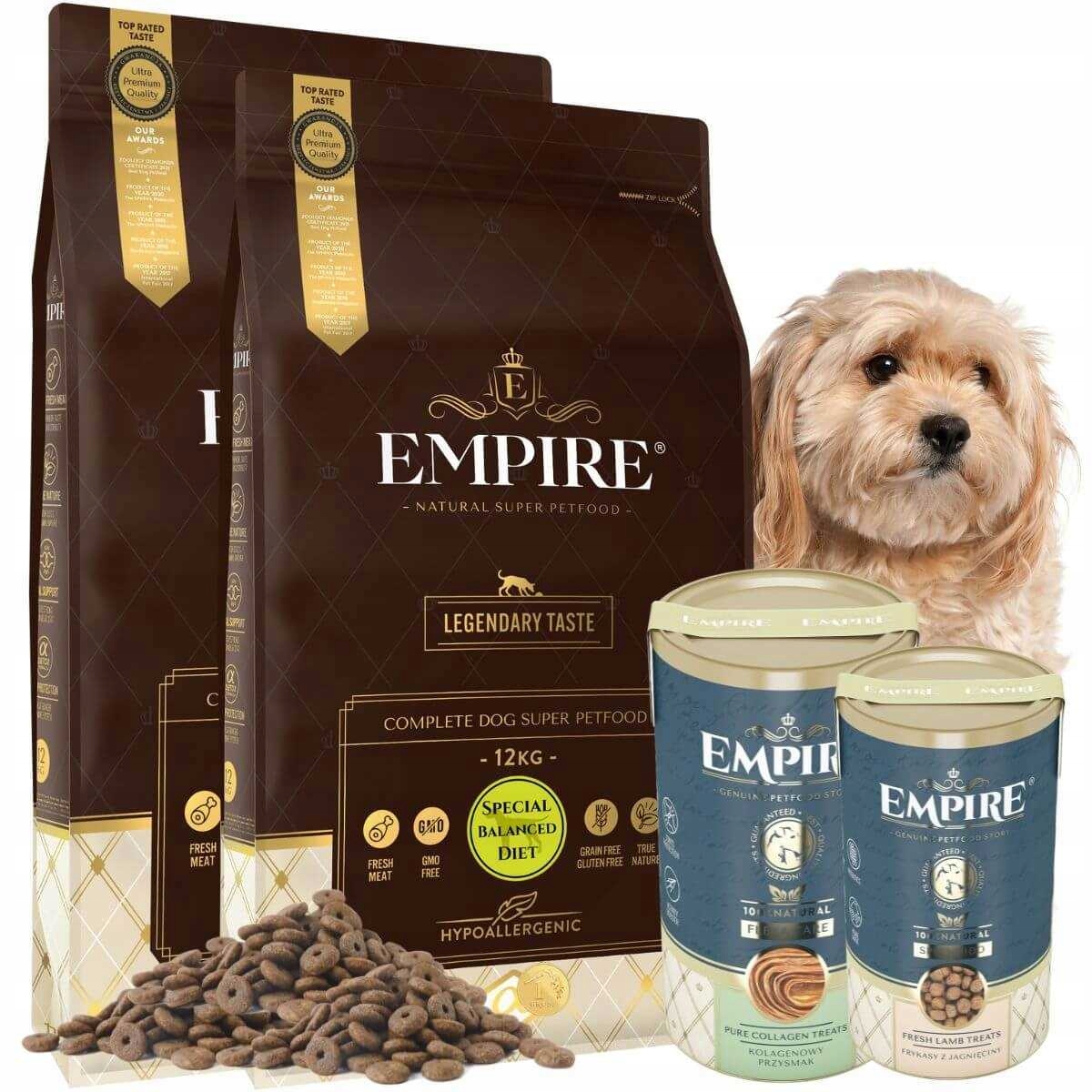 Levně Empire Plnohodnotné Krmivo Pro Psy Senior S Nadváhou 2x12 kg 2 Pochoutky