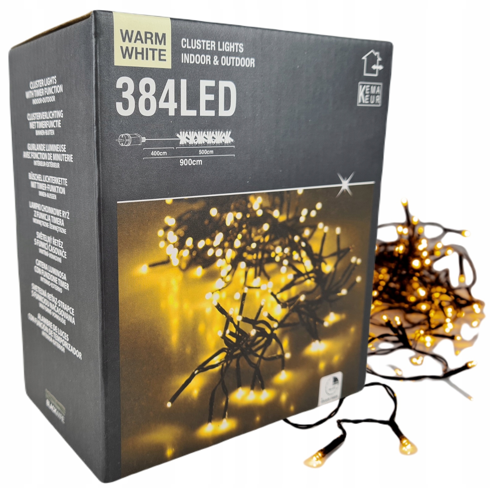 

Lampki Choinkowe Wew/zew 384 Led 9 m Bardzo Gęste