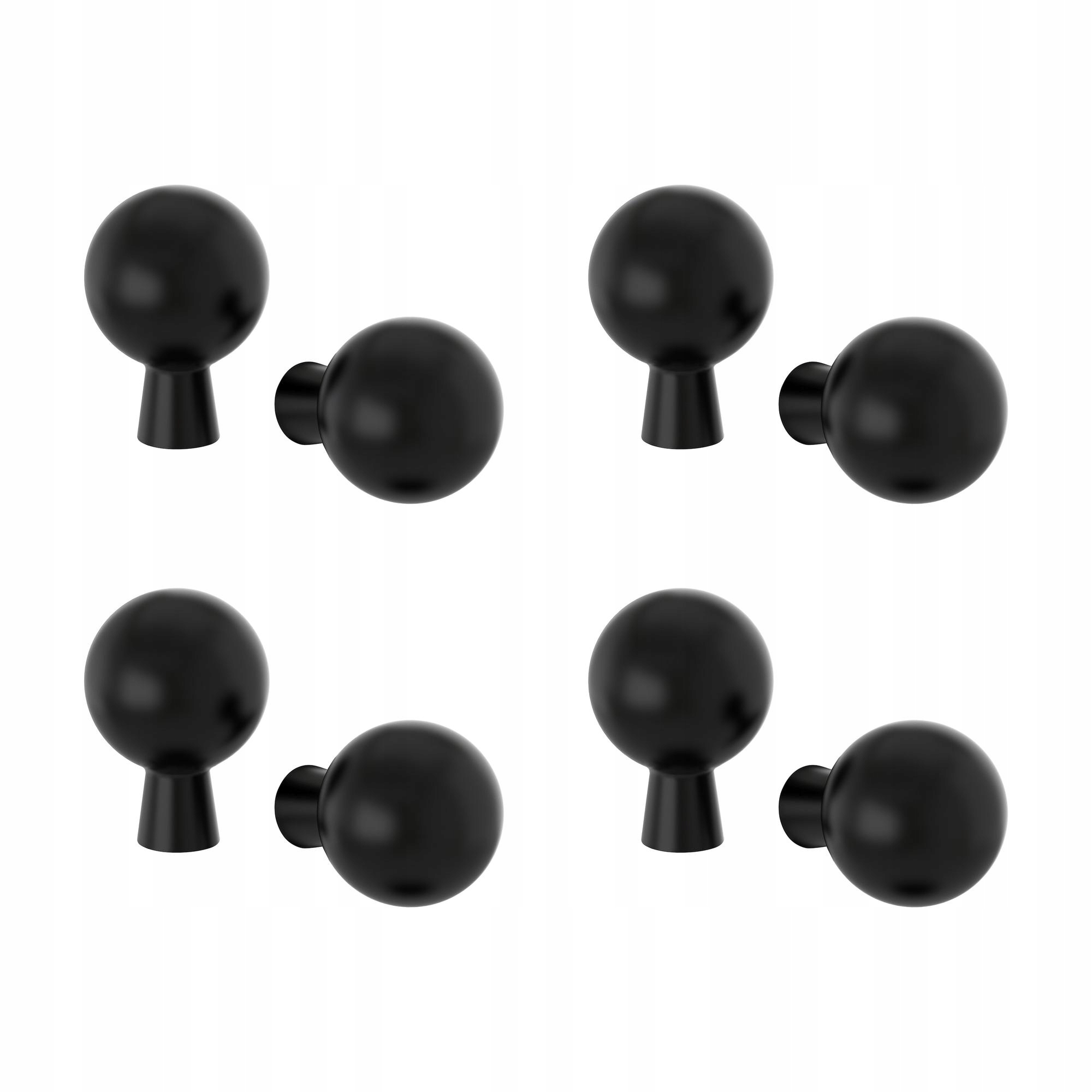 4 ks Hlavice Bagganas černá 20 mm, moderní design, 2 kusy