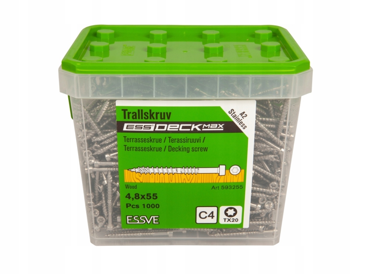 Essve 4,8x55mm Essdeck Max Stříbro ocel A2 1000ks