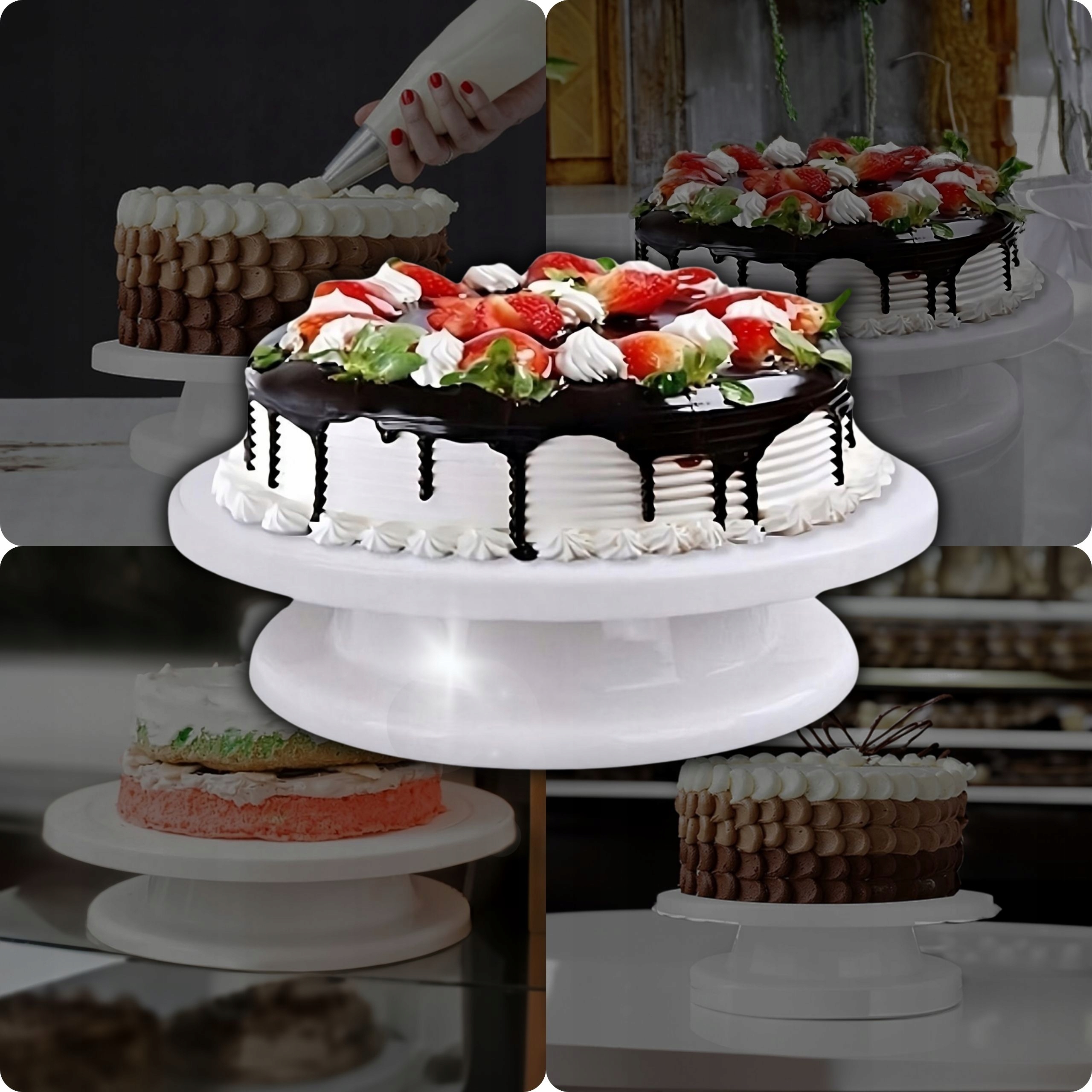 PATERA OBROTOWA NA CIASTO TALERZ OBROTOWY PATERA DO TORTU 28cm STABILNA Marka Elhandel