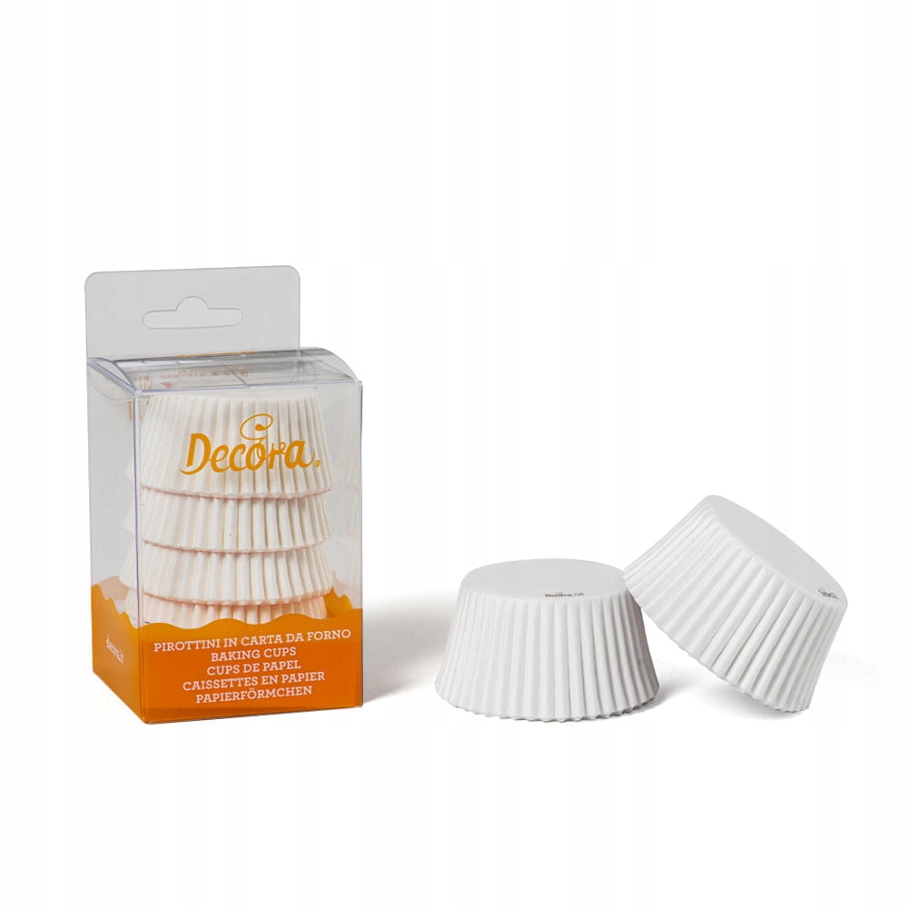 Papilotki do muffinek 50x32mm Decora Białe 75szt