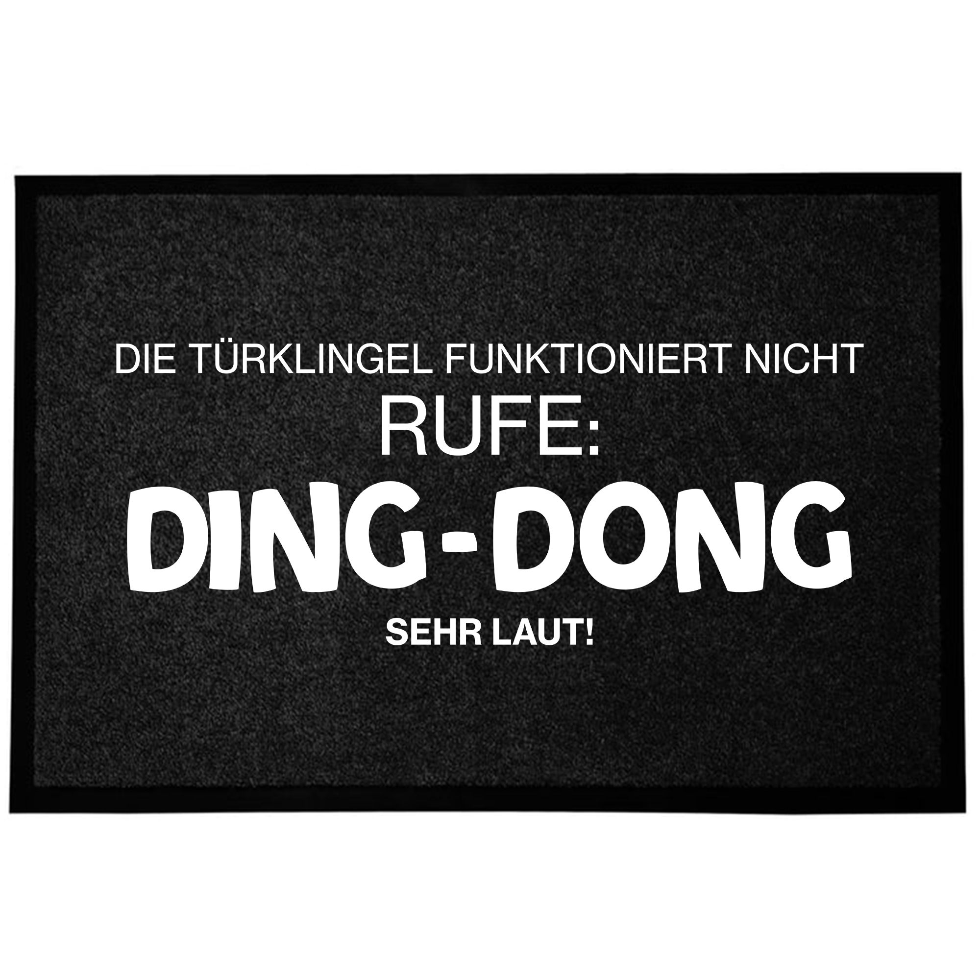 Wycieraczka Wejściowa Czarna Dekoracyjna Do Domu Ding Dong 60x40cm