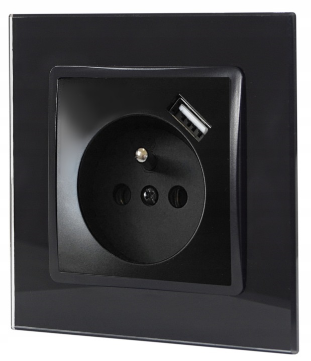 

Gniazdo Gniazdko Szklane Pojedyncze Czarne Z Usb