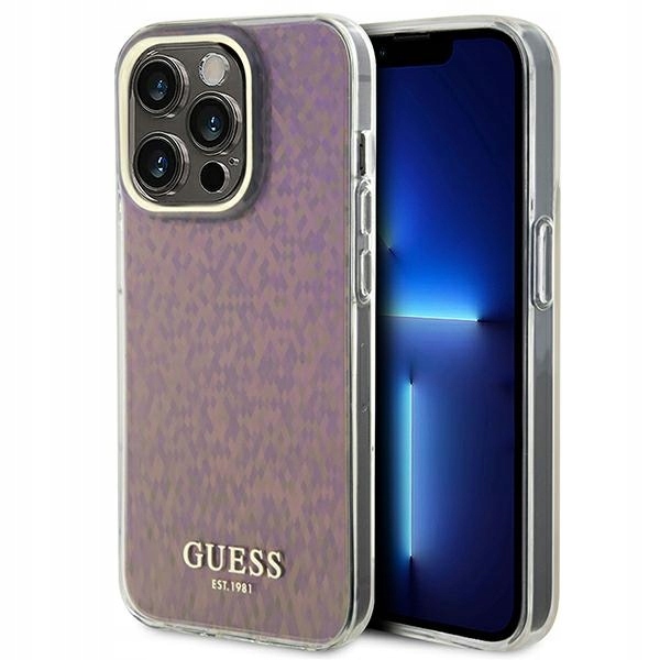 Pouzdro Pouzdro Guess Faceted Mirror Disco Iridescent pro iPhone 15 Pro Max 6,7" růžové