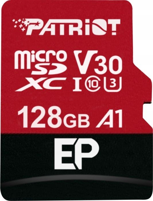 Patriot Ep 128 Gb micro Sd XC CL10 Uhs U3 A1 V30 karta pamięci z adapterem