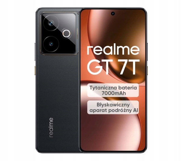 Smartfon realme Gt 7T 12/256GB 6,8" 120Hz 50Mpix 7000mAh IP69 Czarny