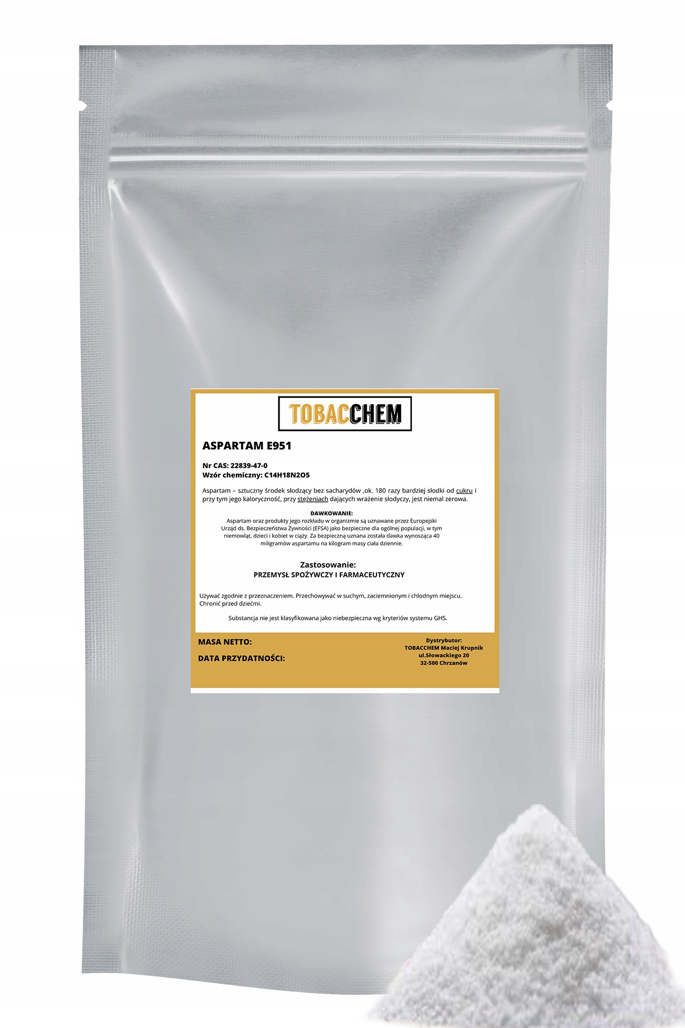 Aspartam E951 – Sladidlo, Náhrada Cukru 1 kg