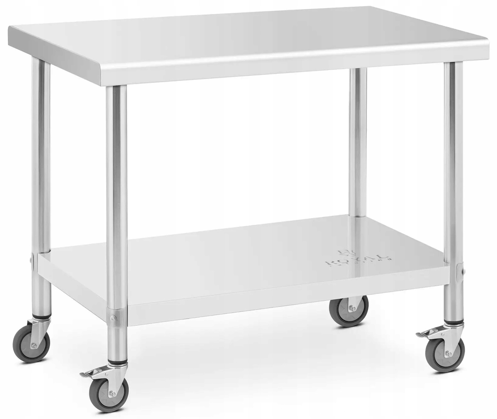 Stół nierdzewny na kółkach 100x60 cm Royal Catering RCAT-100/60-W 10012802