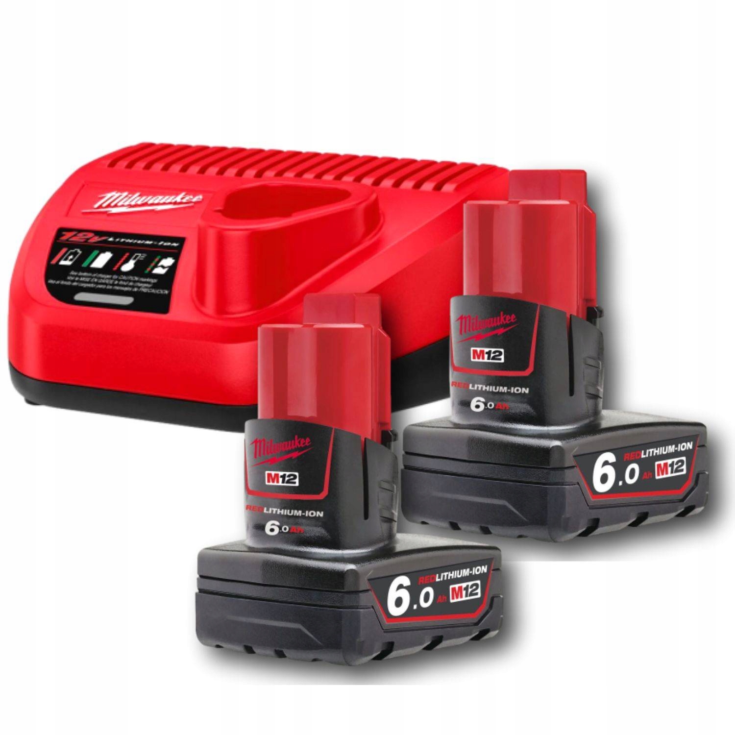 Zestaw startowy zasilający Li-Ion Milwaukee 12v Nrg Pack M12 NRG-602 2x 6ah