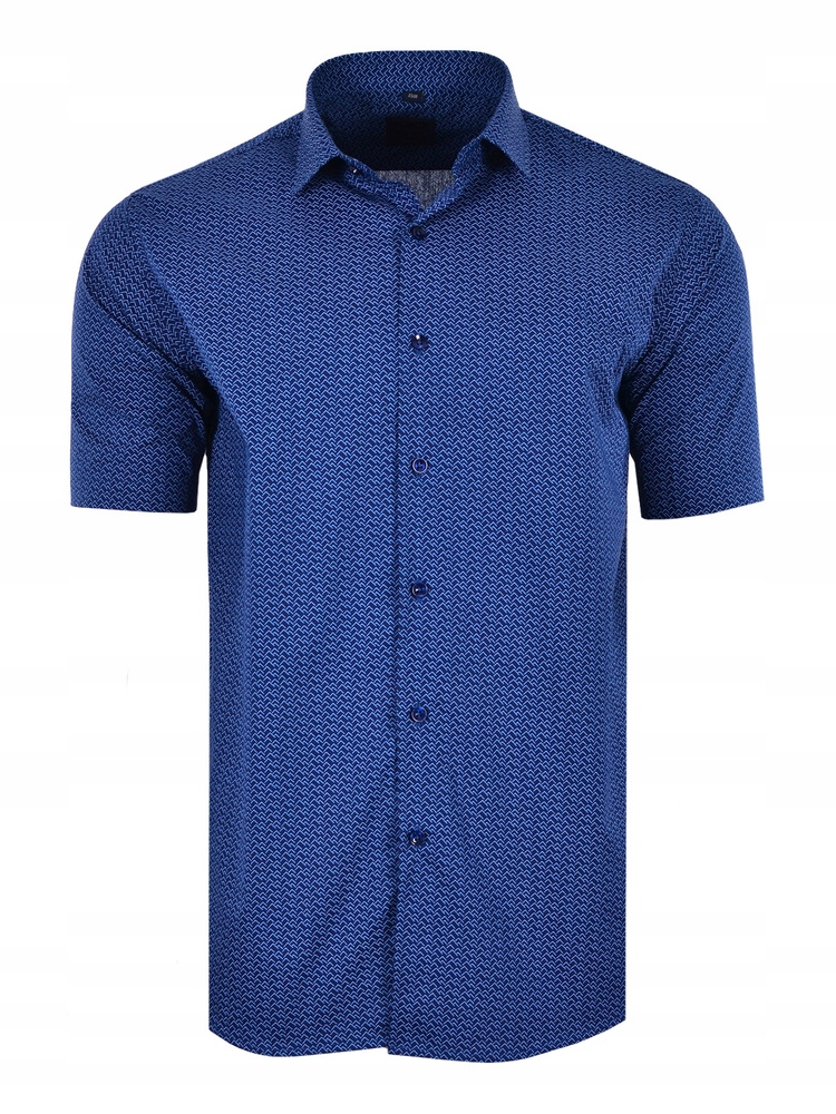 47/48 Košile S Modrým Vzorem, Krátký Rukáv, Velká