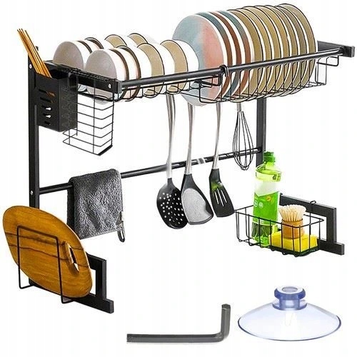 Levně Hadex Odkapávač na nádobí na dřez černý