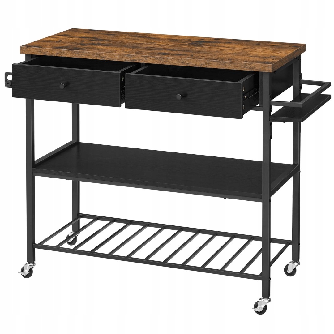 Szafka WYSPA KUCHENNA, REGAŁ, RUSTYKALNY BRĄZ, W STYLU LOFT