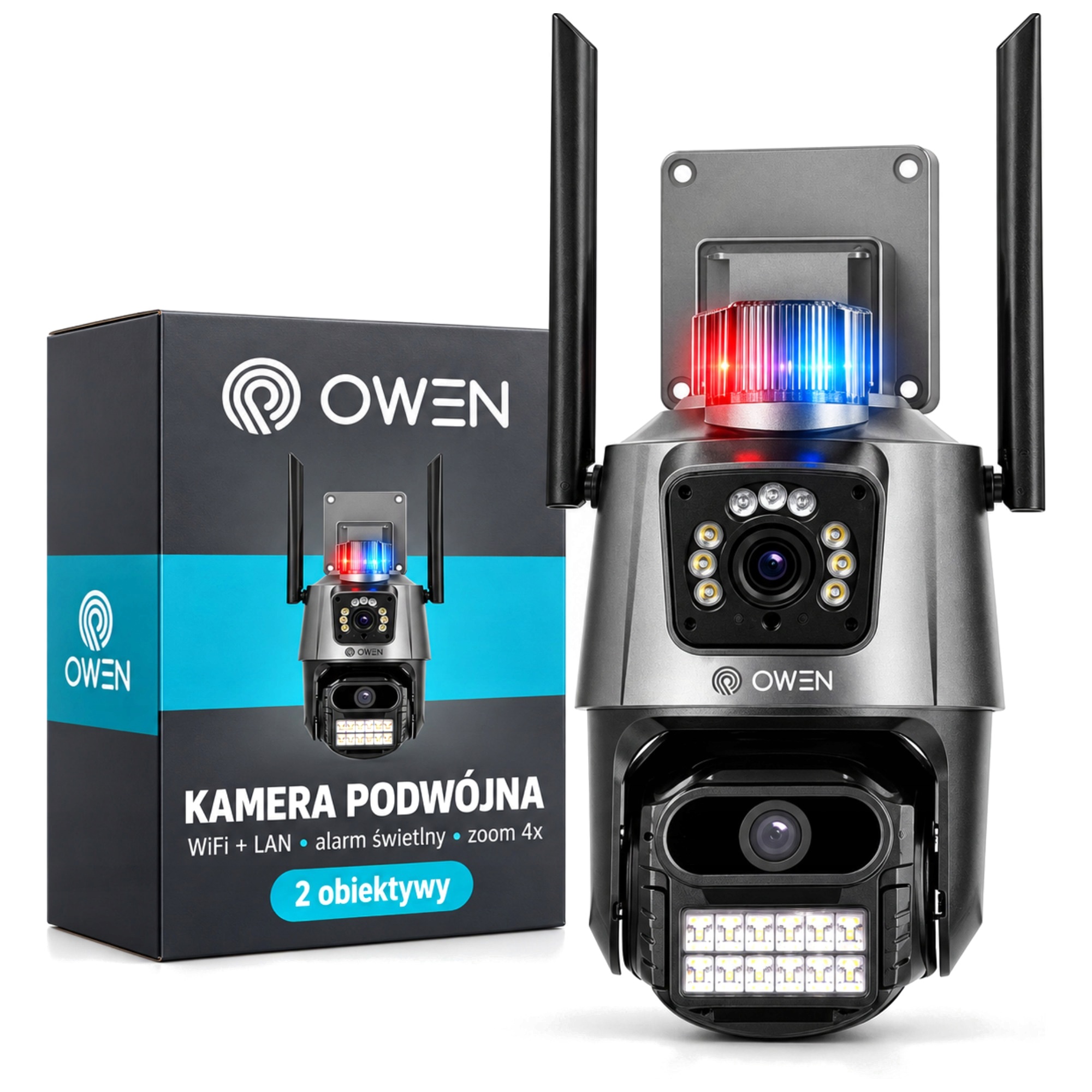 Ip kamera WiFi venkovní otočná dvojitá 8MP sledování pohybu alarm IP66